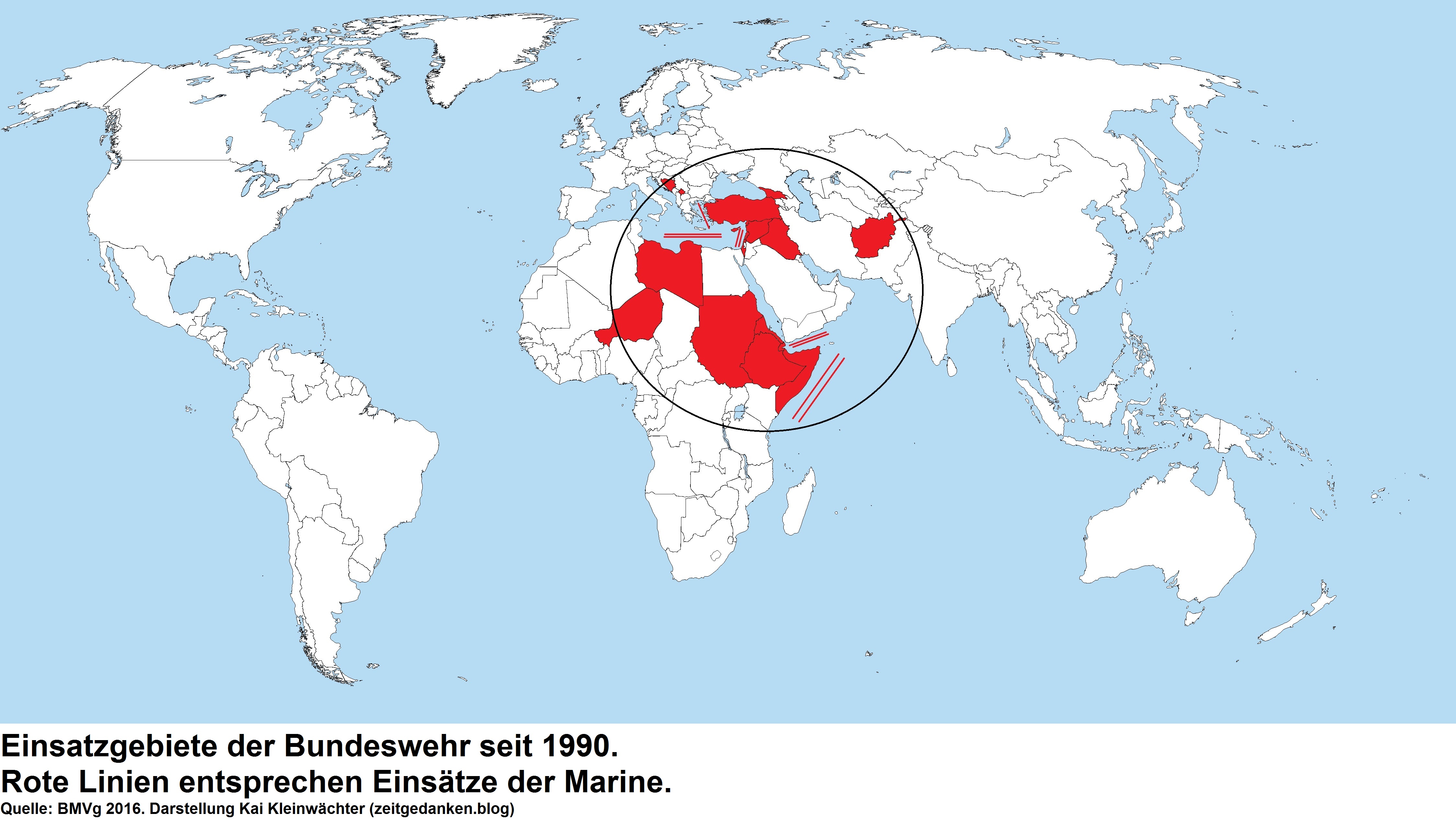 Einsatzgebiete der Bundeswehr seit 1990