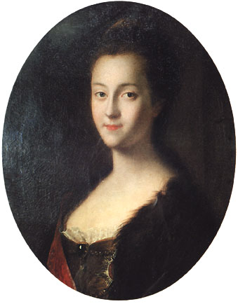 Die 15.-jährigere Sophie Auguste Friederike von Anhalt-Zerbst - spätere Katharnia II.